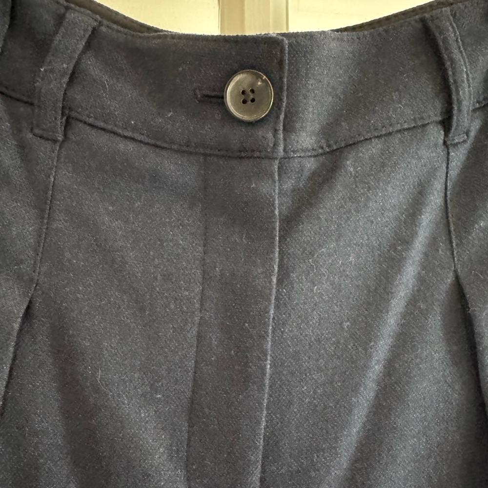 ME+EM EUC Navy double pleat Italian flannel wide leg pants - size 8 (Short) - Picture 7 of 14